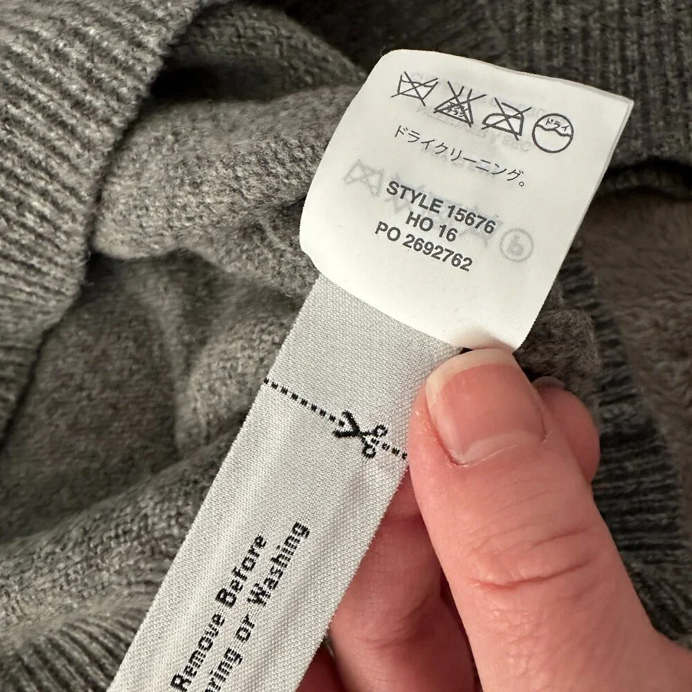 J. Crew 100% Lambswool Gray Crew Neck Sweater Men's SMALL